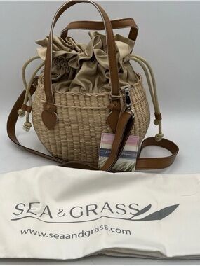 Sea & Grass mini tote Crossbody bag Handwoven Tan